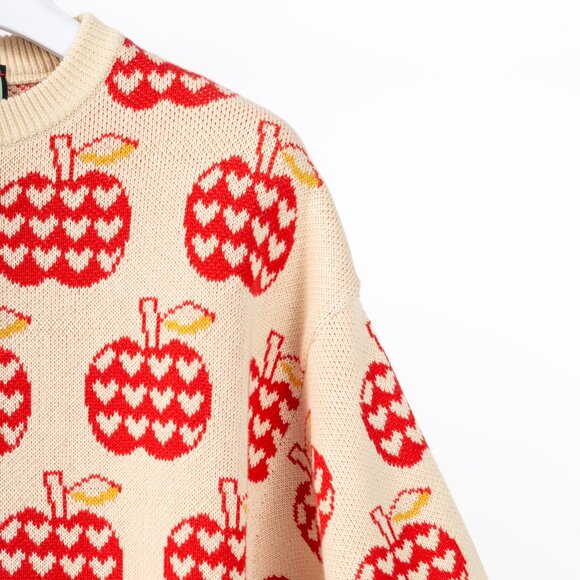 Gucci Les Pommes Beige Wool-Blend Oversized Sweater - Picture 4 of 11